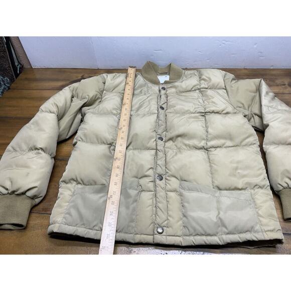 Vintage CABELAS Jacket Waterfowl Goose Down Quilted Camel puffer Hunting large - Picture 9 of 16